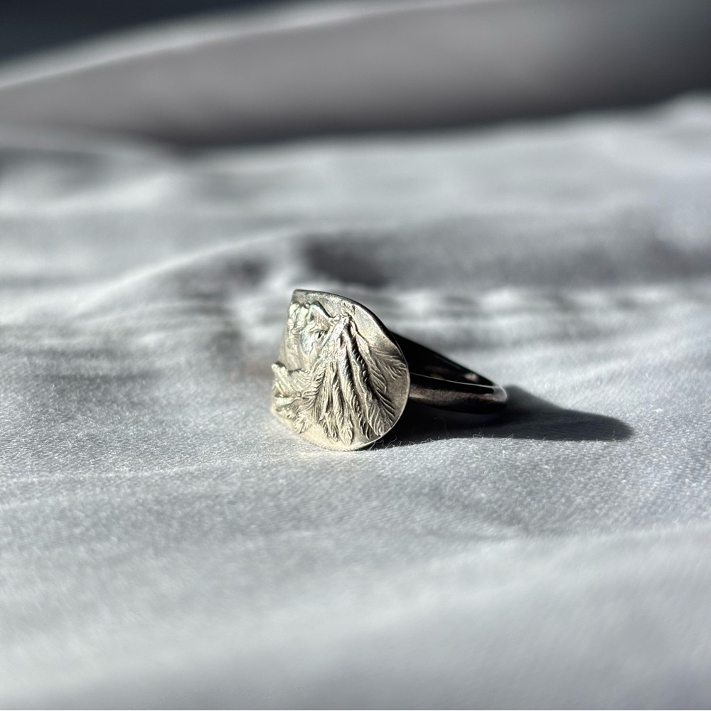 Vintage Native American Chief Antique Spoon Ring - Picture 4 of 6